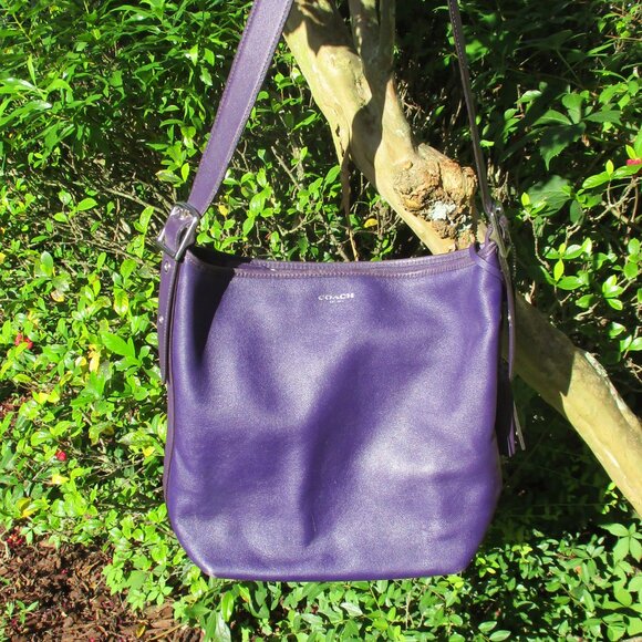 Authentic Coach Legacy Leather Bag Duffle Sac 19889 Hobo Shoulder Bag, Purple - Picture 1 of 14